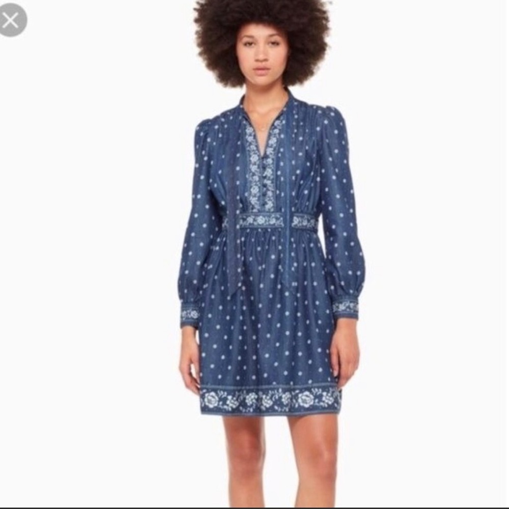 Kate Spade Bandana Denim Dress Size 0